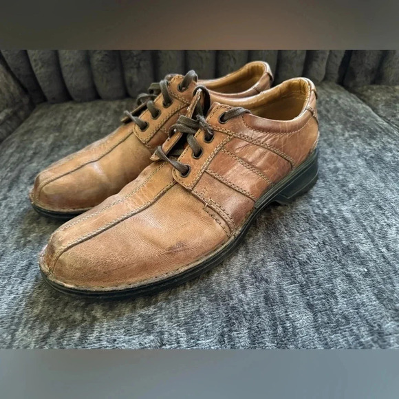 Clarks Collection 14885 men's brown leather lace up oxfords Size 9 - Picture 1 of 6